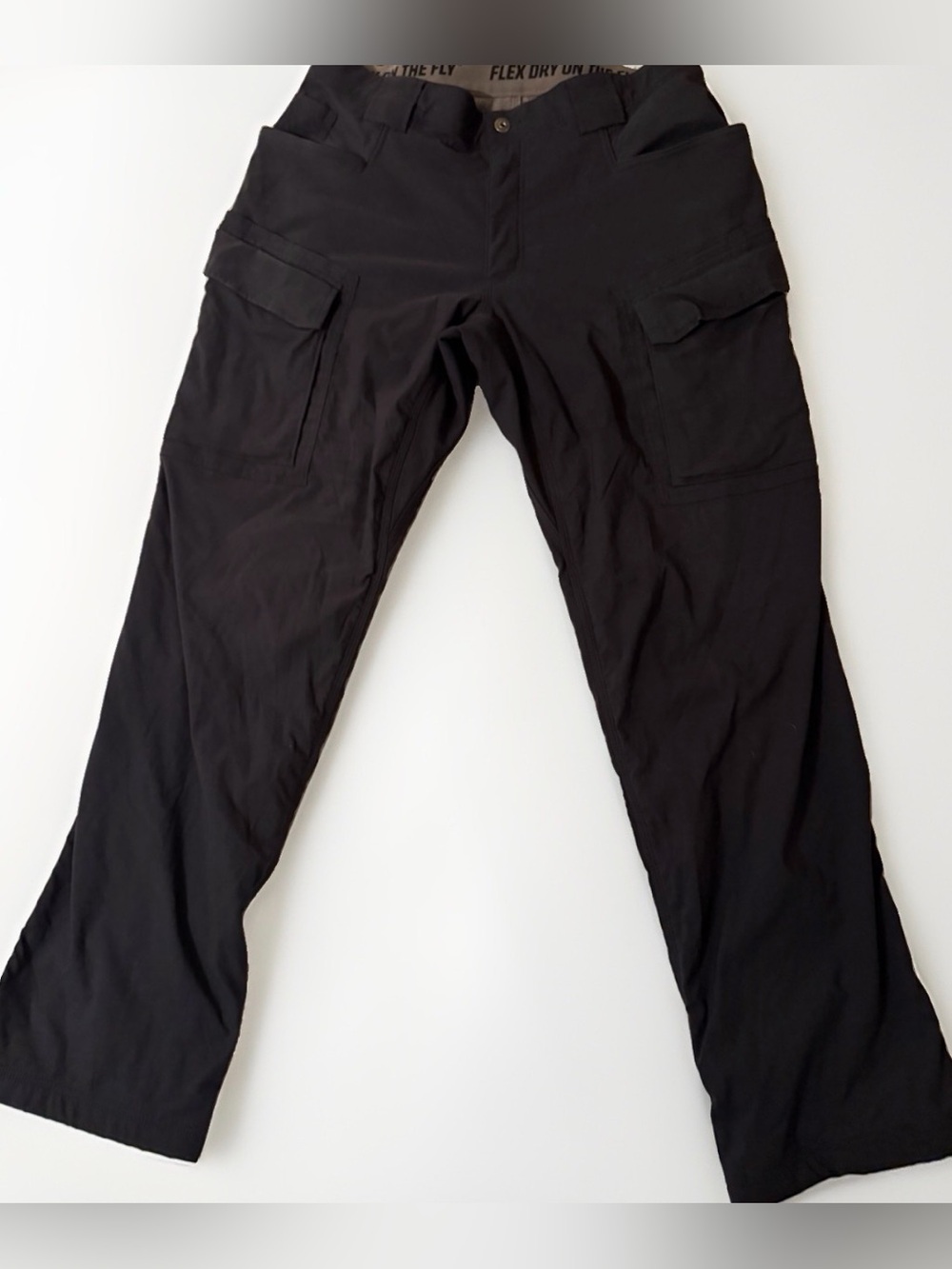 Duluth Flex Dry on the Fly Pants Mens 36x34 Navy Cargo Outdoor Lined
